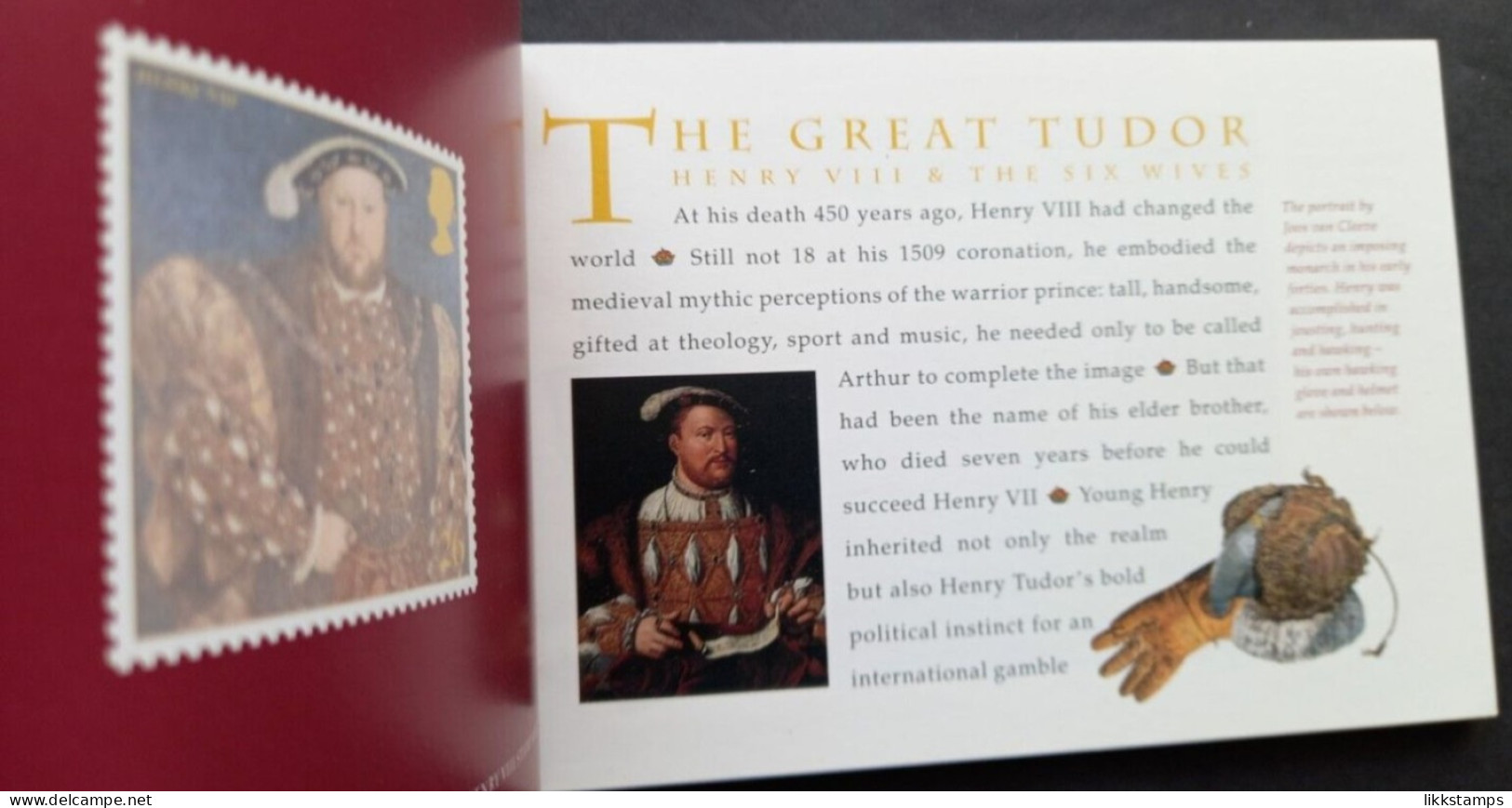 1997 BOOKLET OF 10 POSTCARDS THE GREAT TUDOR & THE SIX WIVES. #02782 - Maximum Cards