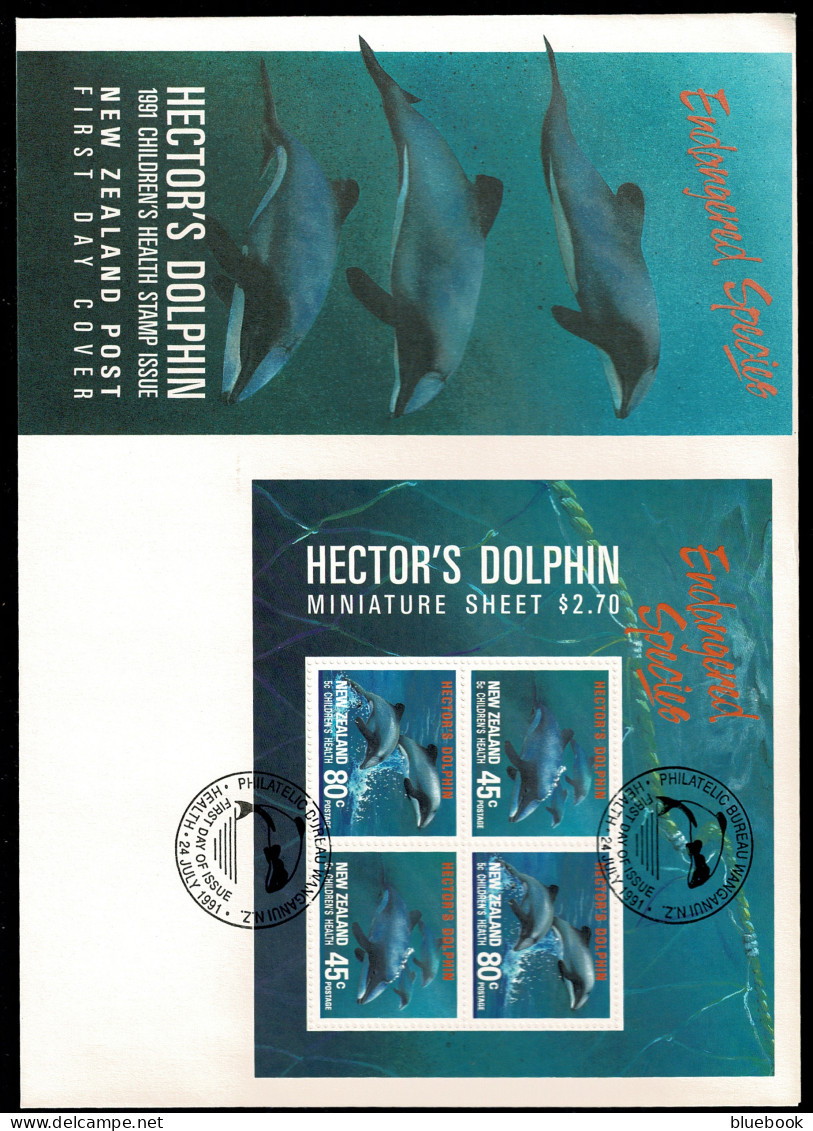 Ref 1601 - New Zealand 1991 Hector's Dolphin Miniature Sheet FDC - FDC