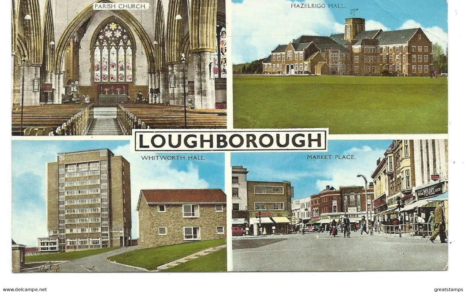 Leicestershire Postcard Loughborough  Leicester Multiview Posted 1966 Slogan Postmark - Other & Unclassified