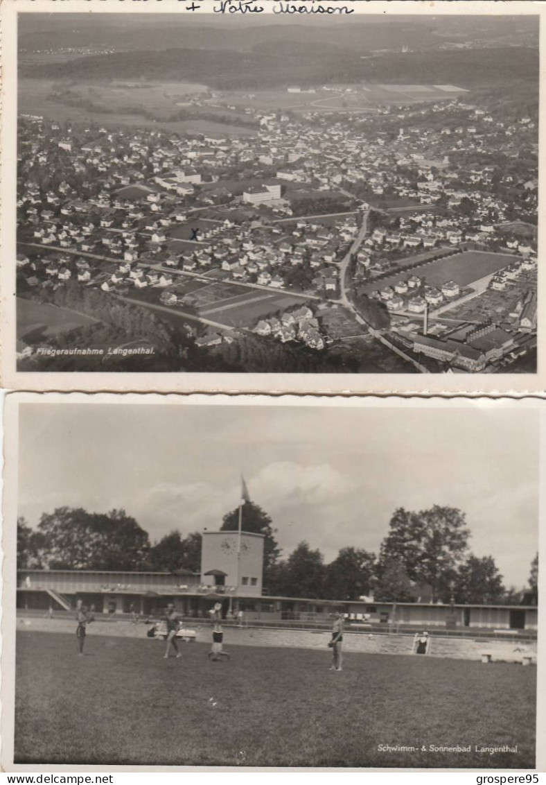 LANGENTHAL SCHWIMM ET SONNENBAD + FLIEGERAUFNAHME Rare Et Peu Courante - Langenthal