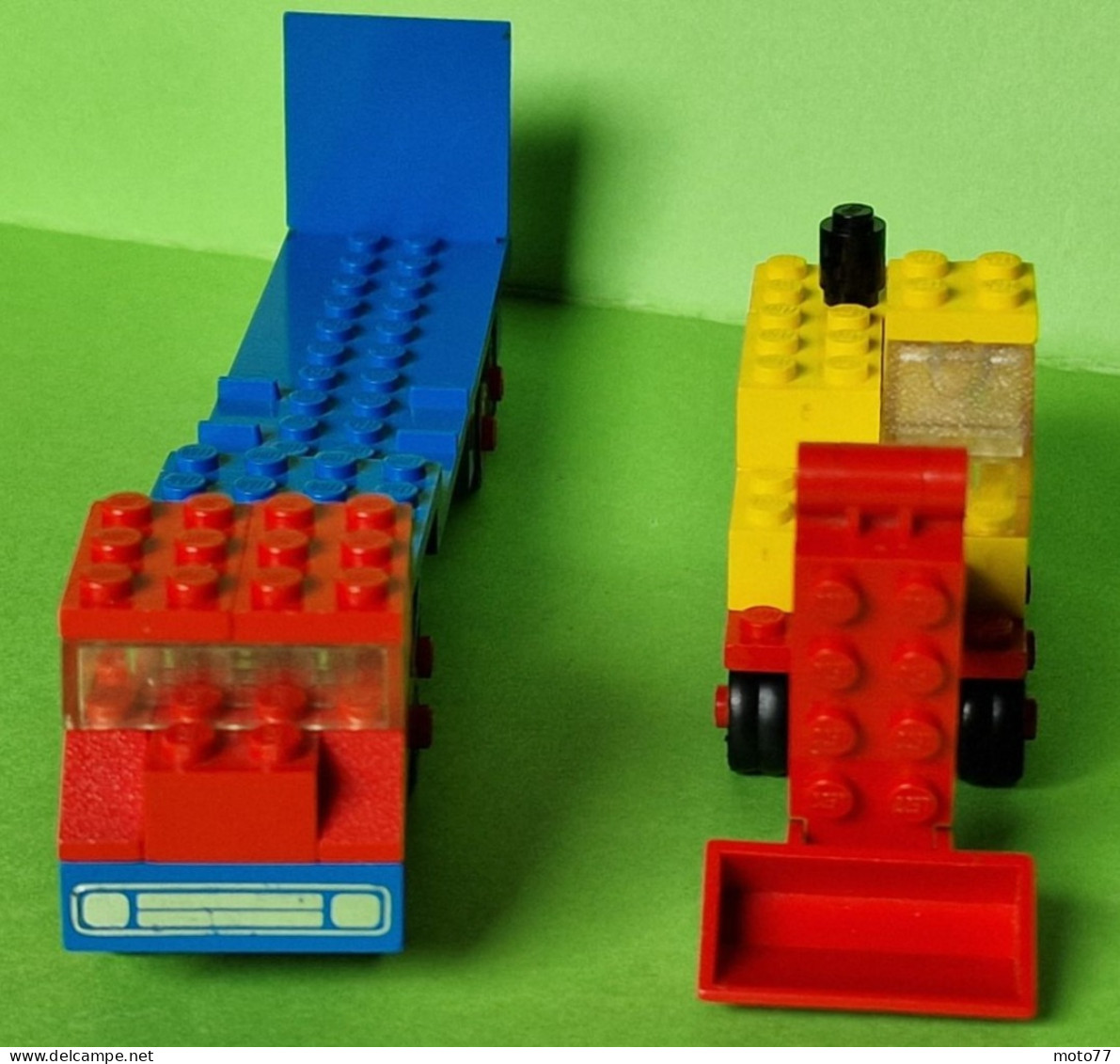 Lot Ancien Jeux De Construction LEGO 681 - CAMION PLATEAU-REMORQUE Et PELLETEUSE - Document De Montage - Vers 1970 - Lego System