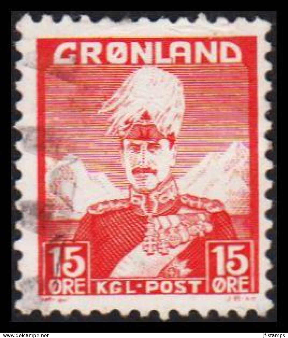 1938. Christian X And Polar Bear. 15 Øre Red. WITH UNUSUAL AMERICAN NAVY CANCEL  (Michel 5) - JF530822 - Gebraucht