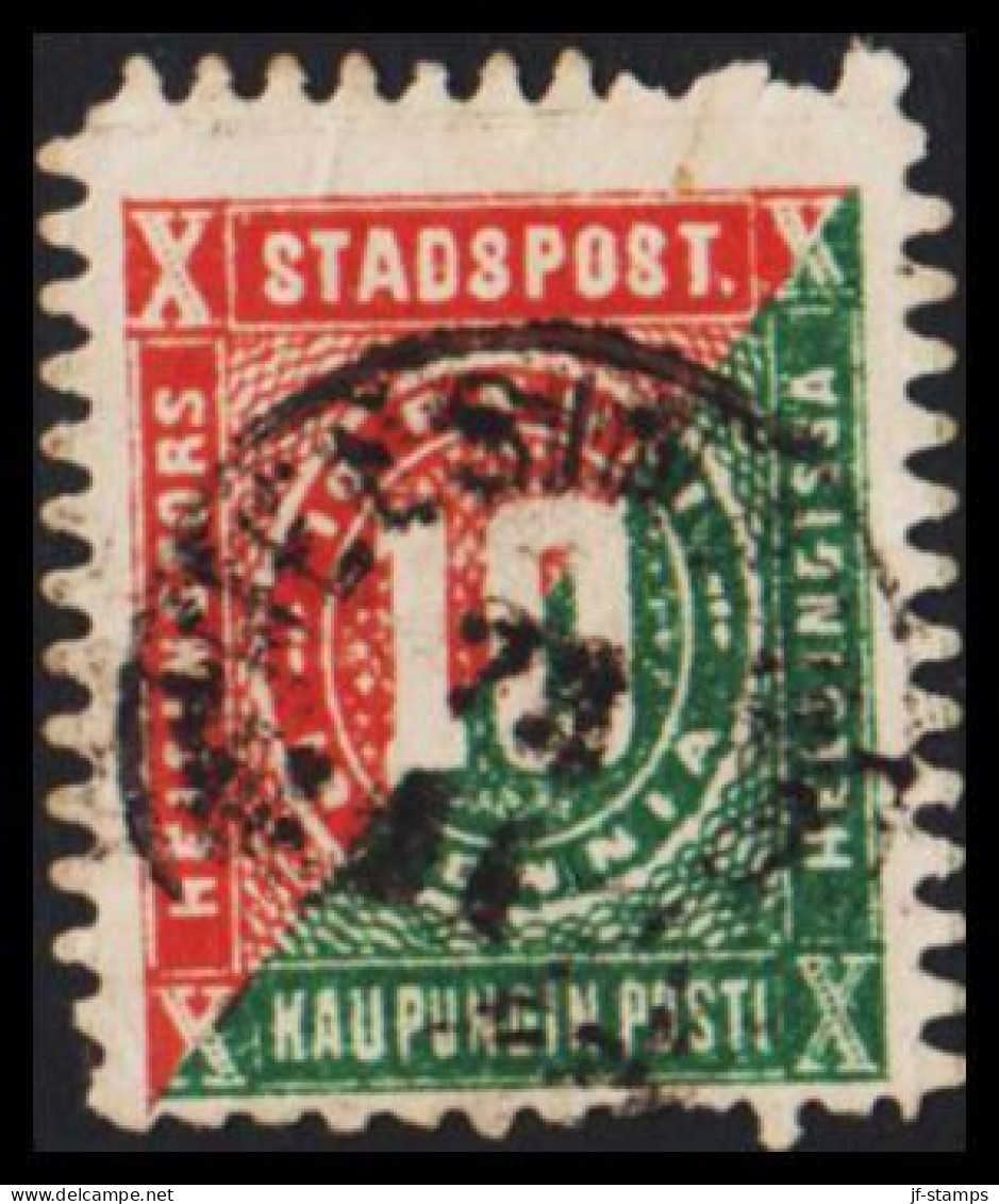 1868. HELSINGFORS STADSPOST. 10 PENNI 
. Fold.  - JF530850 - Local Post Stamps