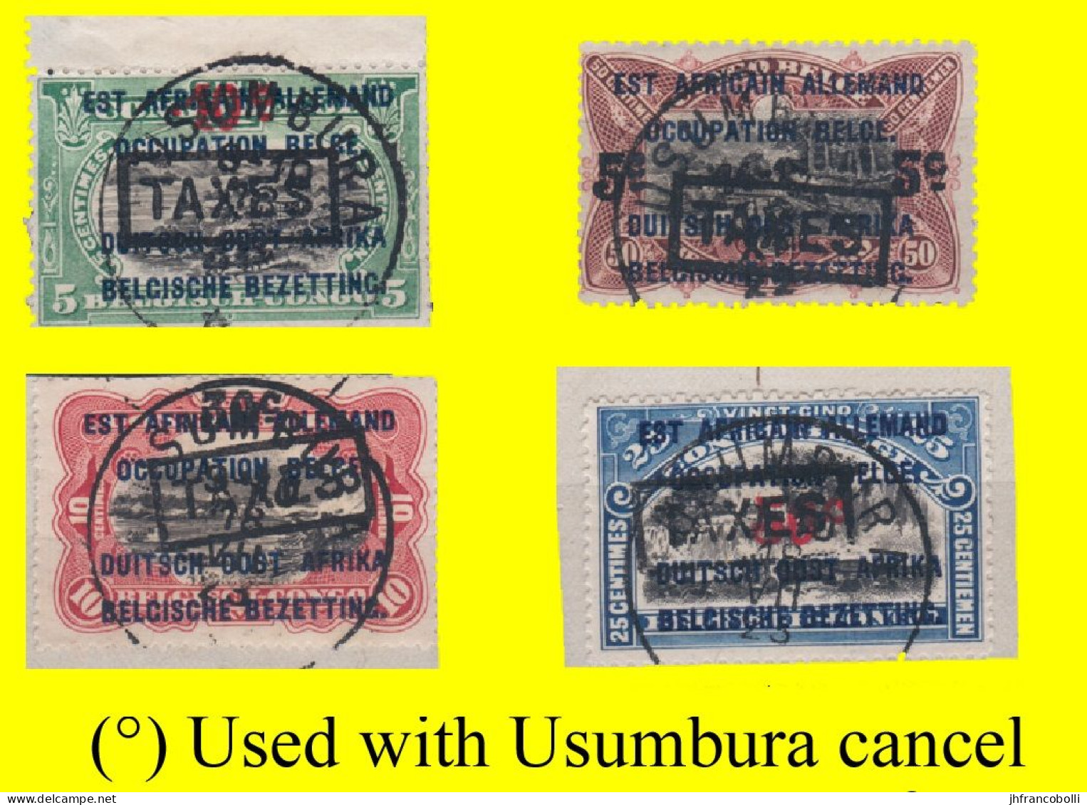 1922 (°) RUANDA-URUNDI RU 045/049 MALINES TAXE STAMPS = USUMBURA EDITION = ( X 4 Stamps ) R-A-R-E ( See Note ! ) - Gebruikt