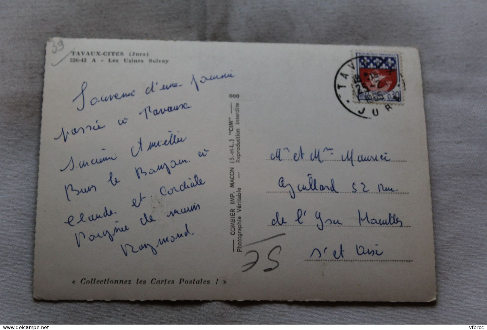 Cpm 1965, Tavaux Cités, Les Usines Solvay, Jura 39 - Tavaux