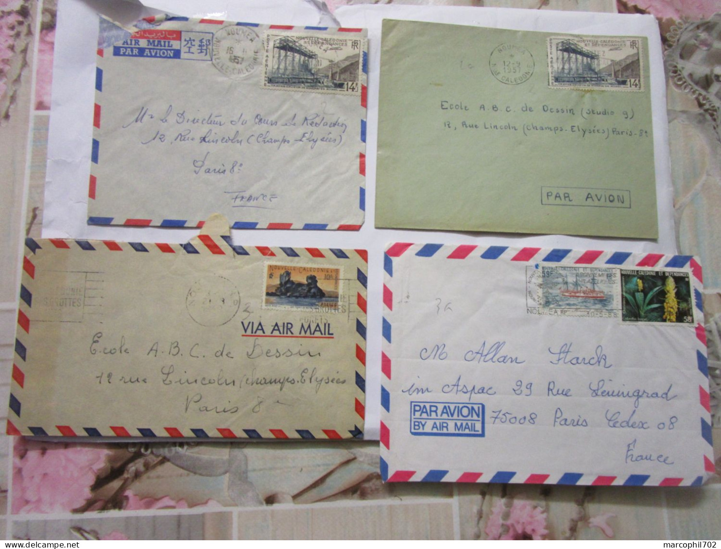 Lot De 17 Lettres Evsc De Nouvelle Caledonie - Briefe U. Dokumente