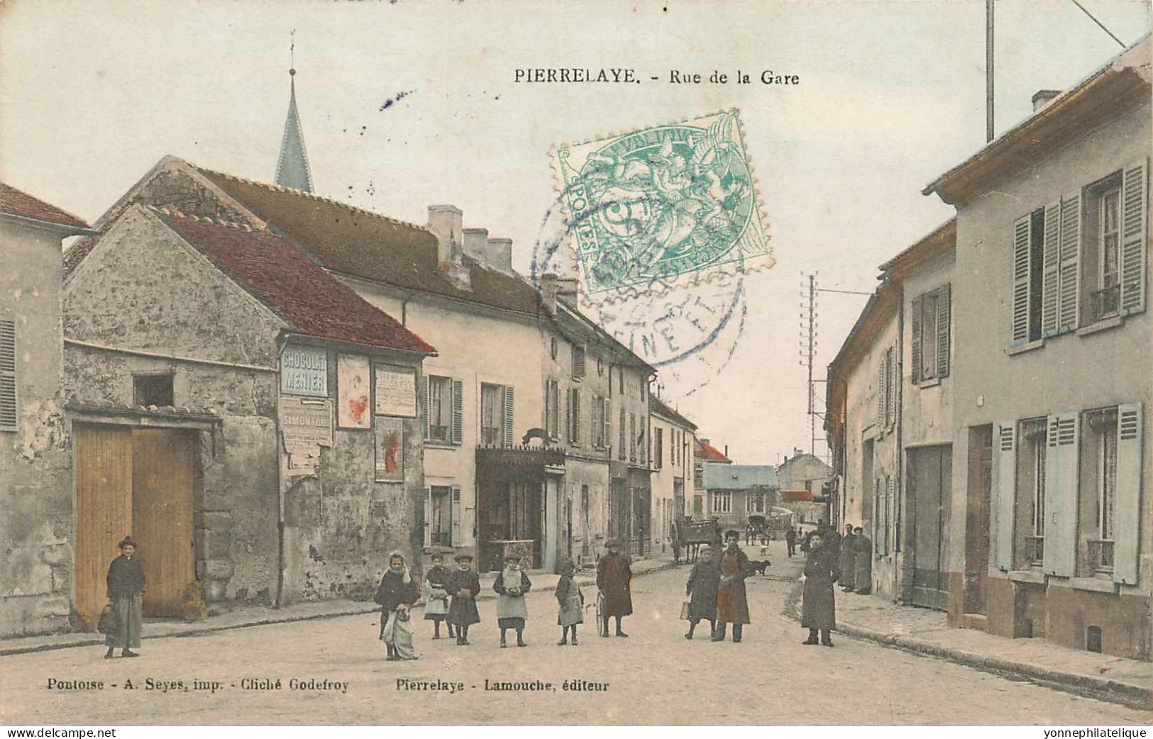 95 - VAL D'OISE - PIERRELAYE - Rue De La Gare - Animation - Colorisée - 10703 - Pierrelaye