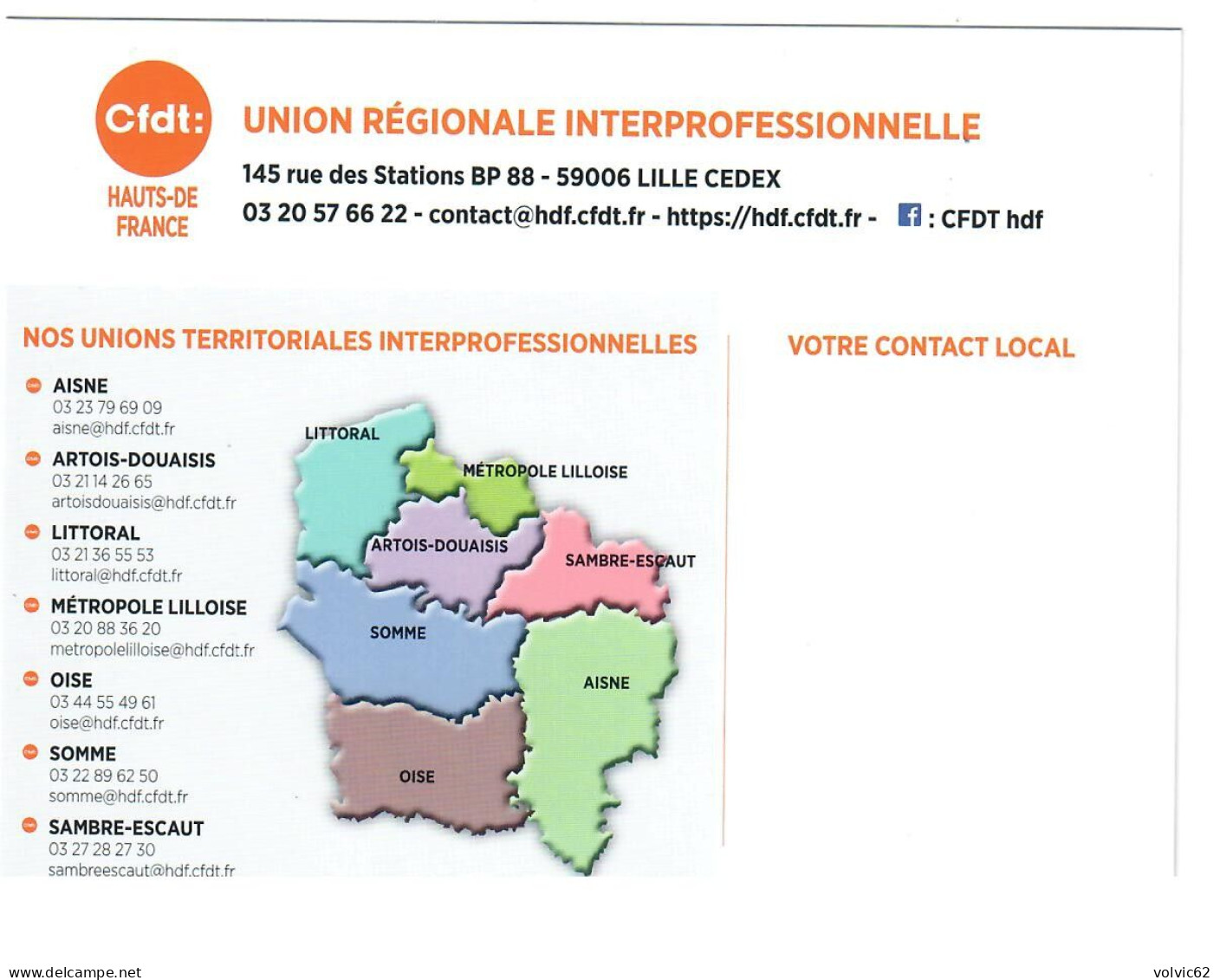 Carte Publicitaire Syndicat CFDT Haut De France Illustrateur WIMGZ - Labor Unions