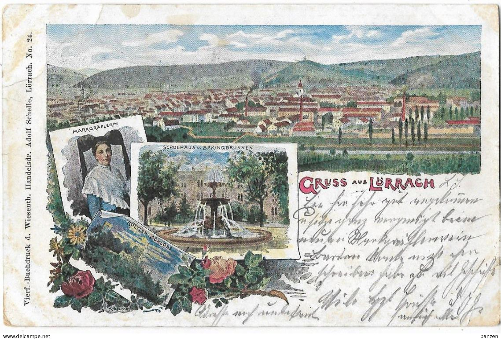 Germany 1900 Loerrach Litho Postcard Ge.24 - Lörrach