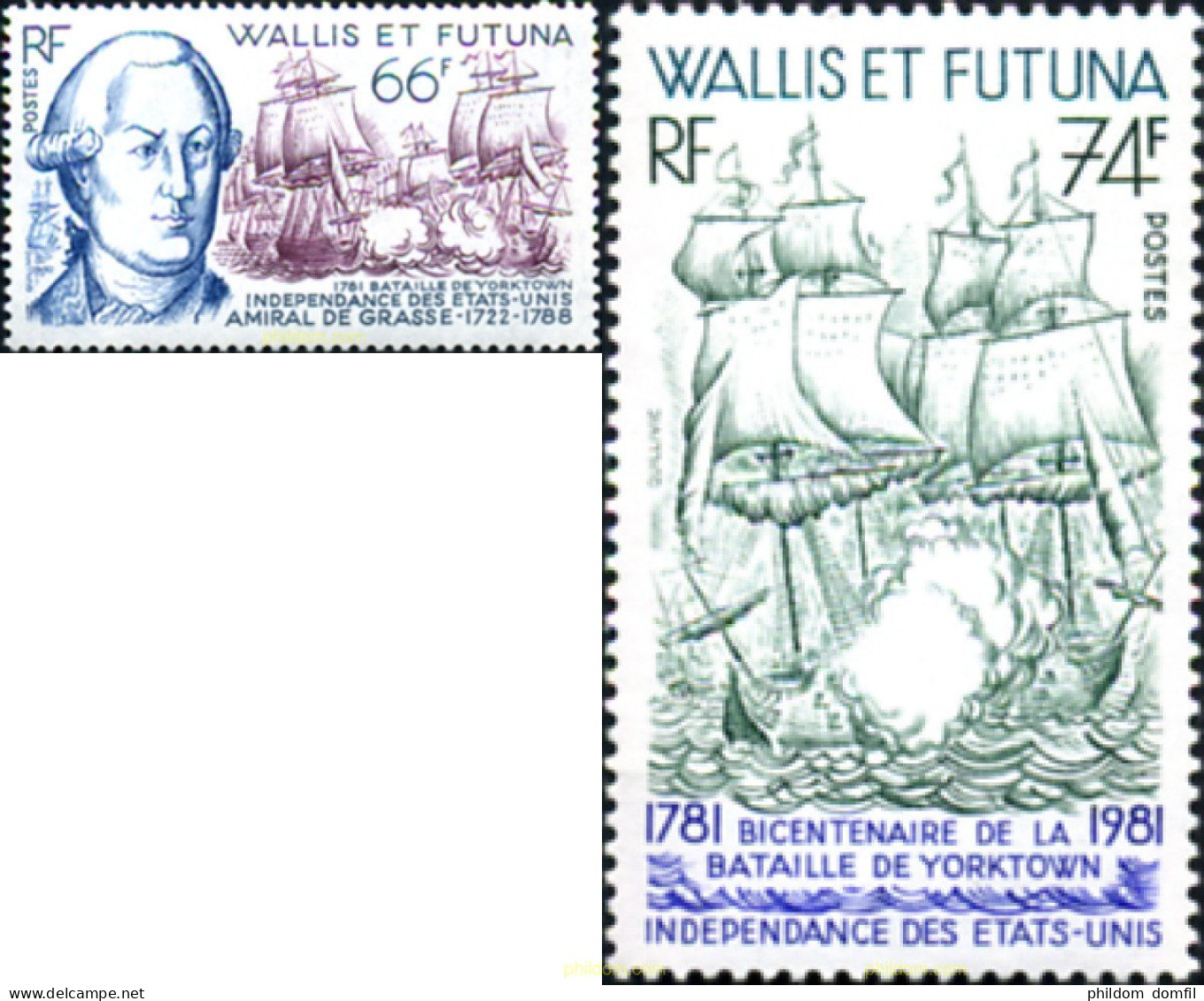 256584 MNH WALLIS Y FUTUNA 1981 BICENTENARIO DE LA BATALLA DE YORKTOWN - Used Stamps