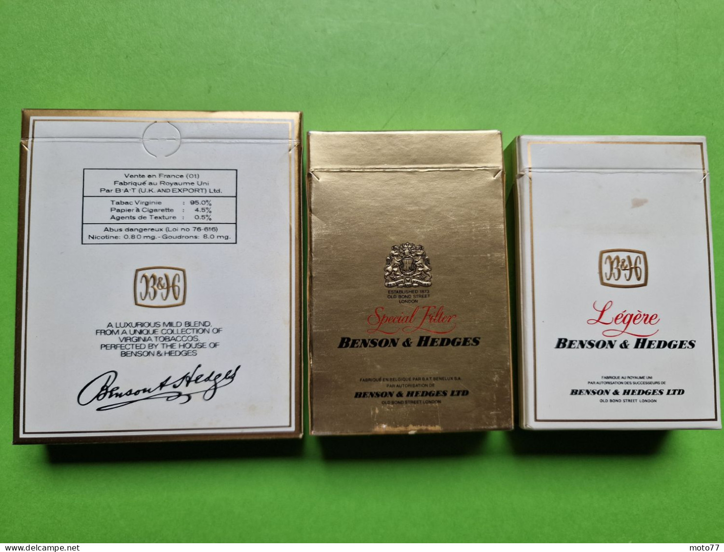 Lot 3 Anciens PAQUETS De CIGARETTES Vide - BENSON & HEDGES - Vers 1980 - Sigarettenkokers (leeg)