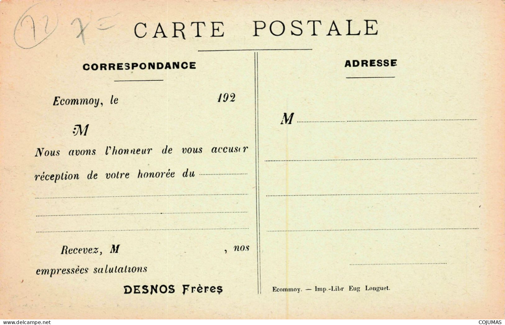 72 - ECOMMOY - S12150 - Vue De L'Usine De Bezonnais - Desnos Frères - Fours - L1 - Ecommoy