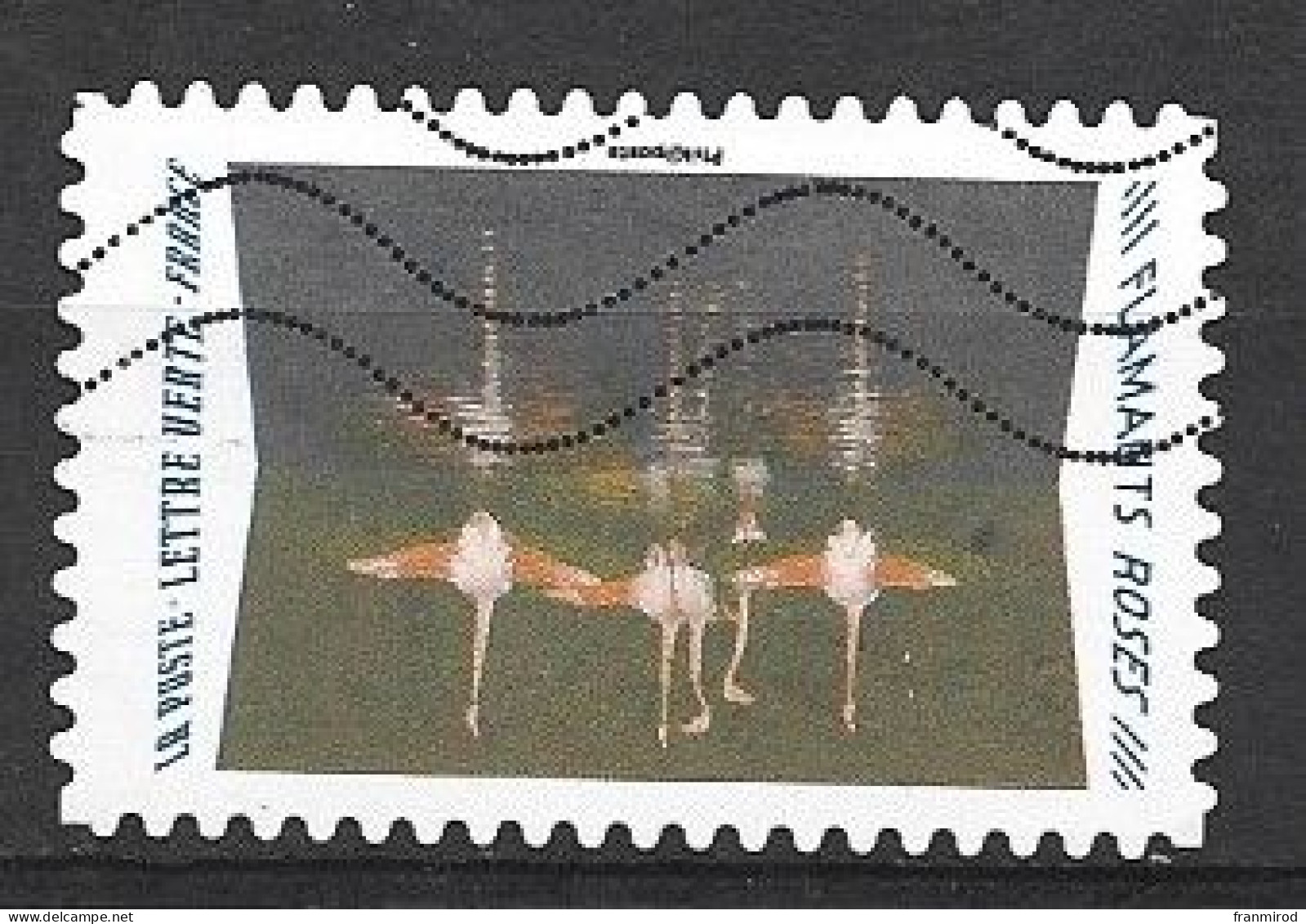 France 2020 N 1821 (yv) FLAMANTS ROSES Oblitéré Sans Trace De Charniere , Cote Yv 0.90 E - Flamingo's