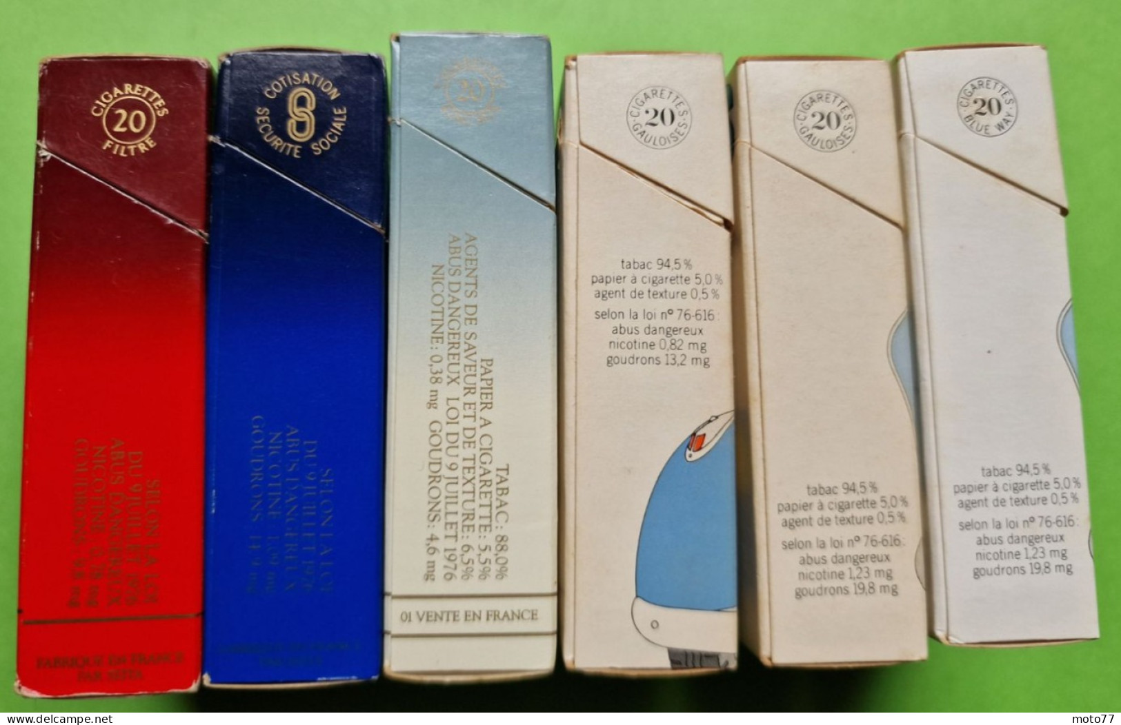 Lot 6 Anciens PAQUETS De CIGARETTES Vide - GAULOISES - Vers 1980 - Zigarettenetuis (leer)