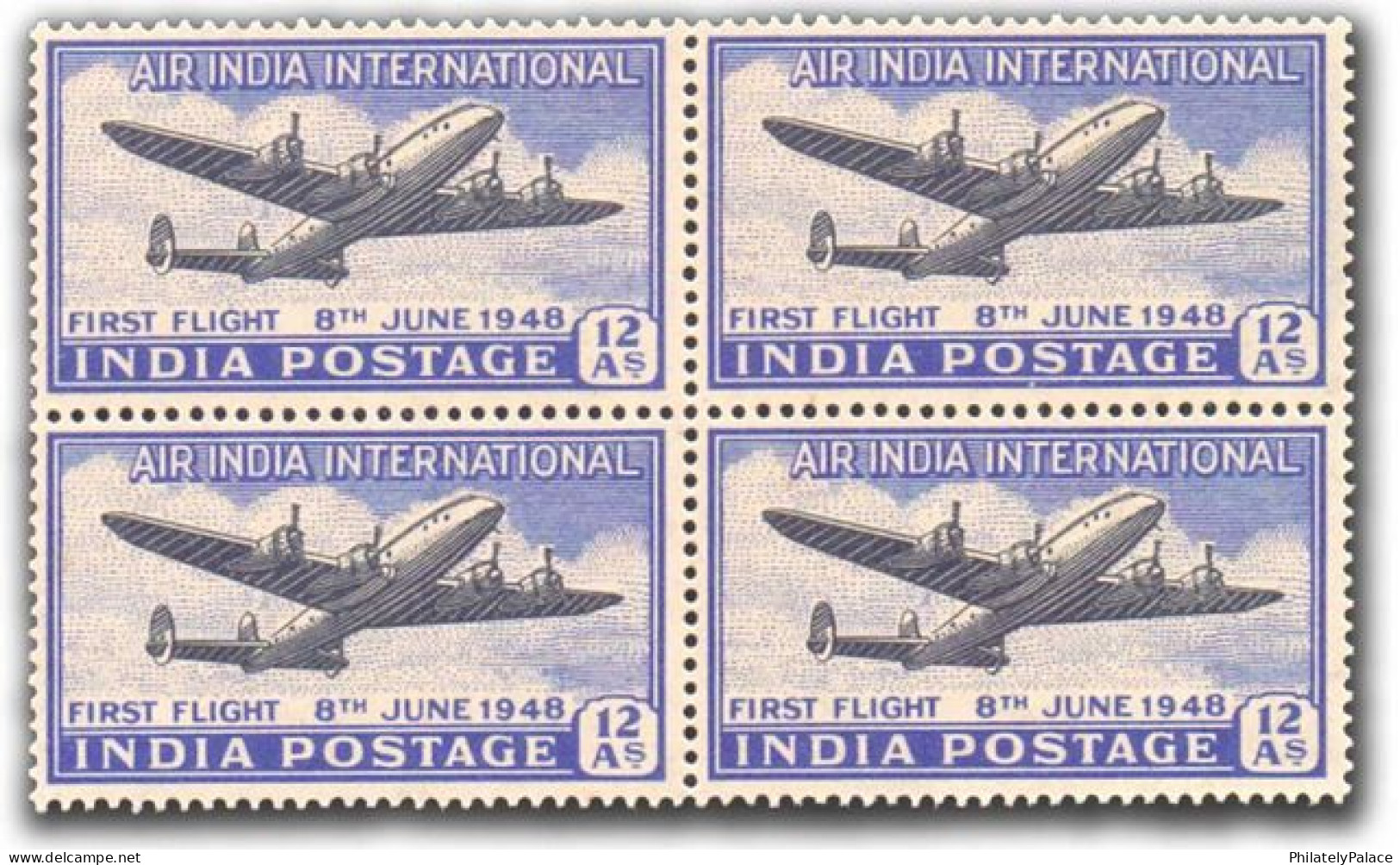 INDIA 1948 Inauguration Of India – UK Air Service Stamp Block Of 4 MNH (**) Inde Indien - Neufs