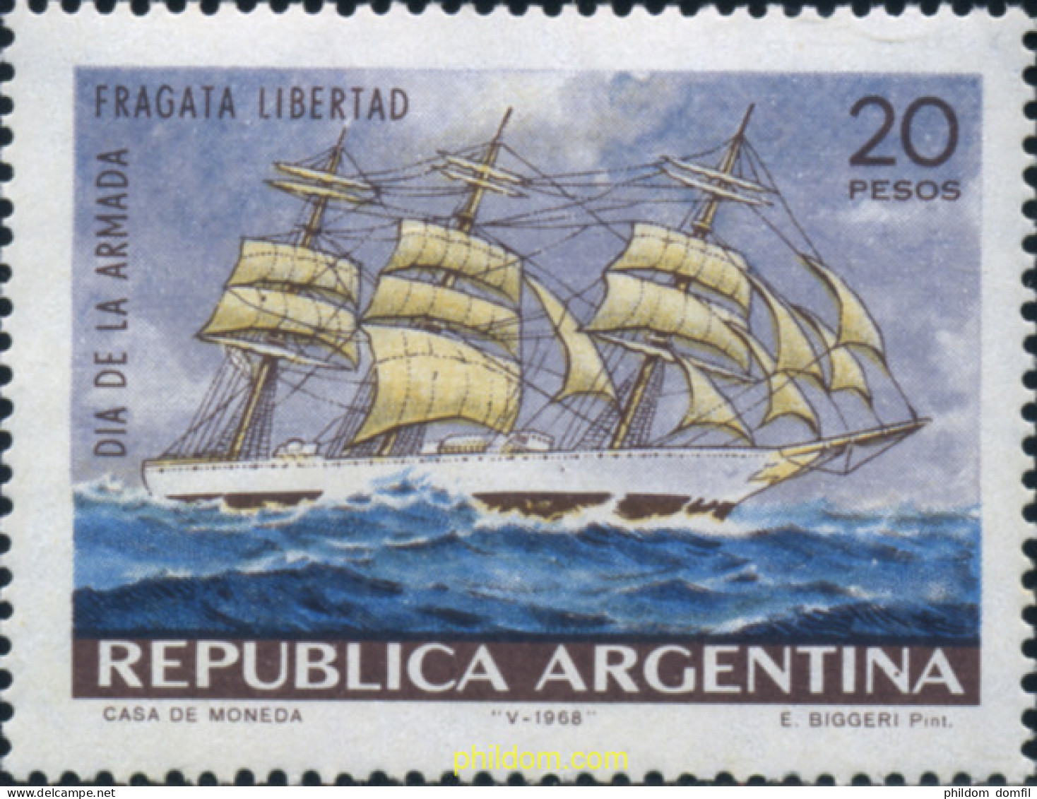 283476 MNH ARGENTINA 1968 DIA DE LA ARMADA - Used Stamps