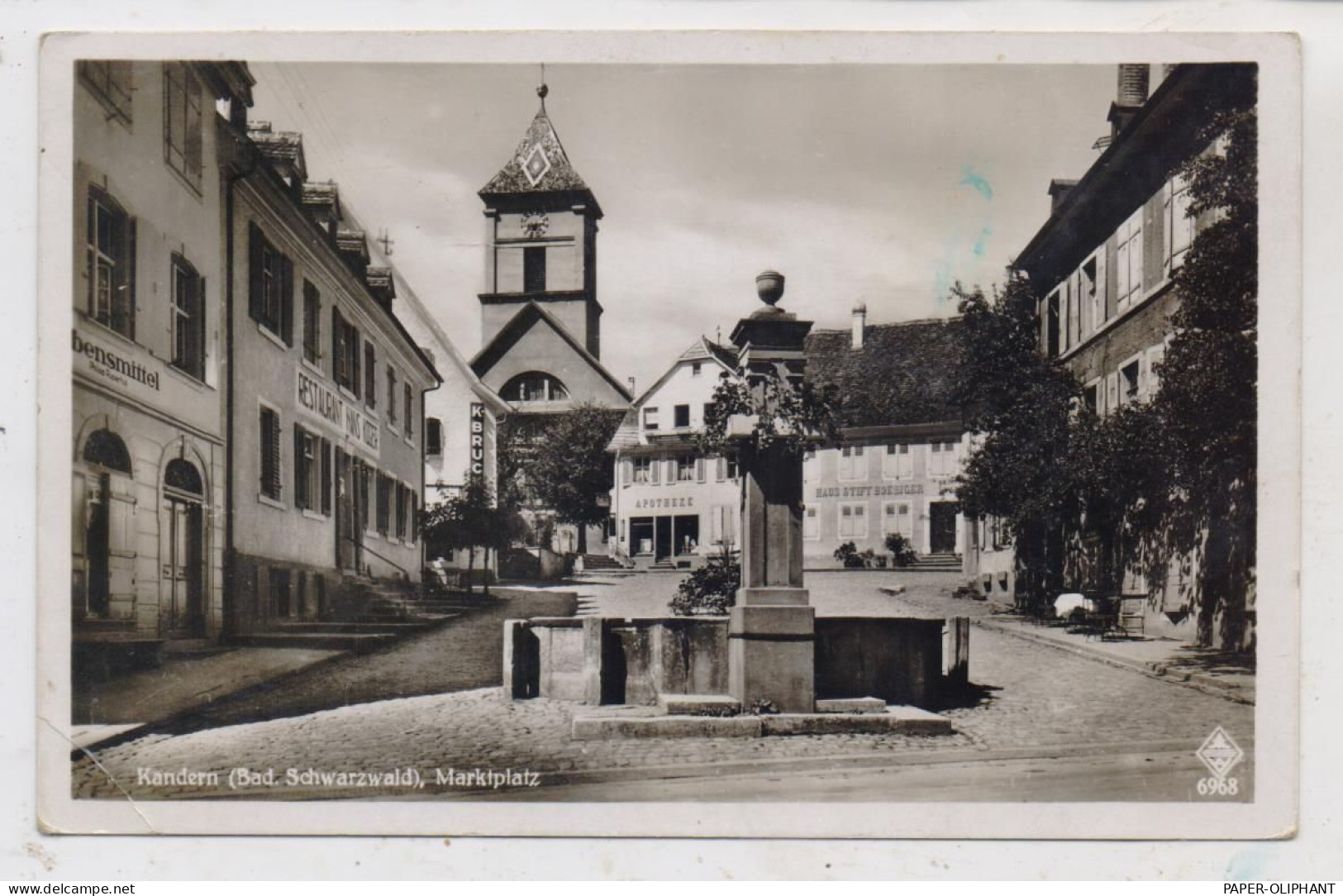 7842 KANDERN, Marktplatz, Brunnen, 1941, Kl. Druckstelle - Kandern