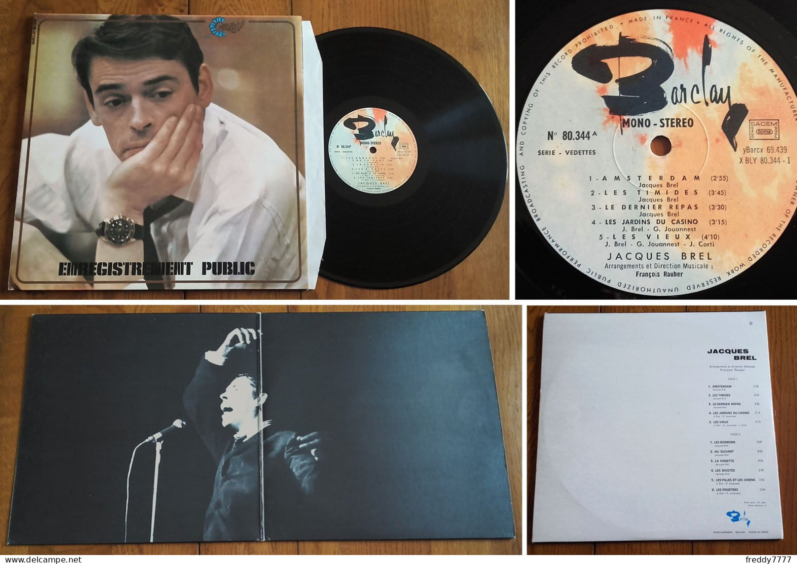 RARE French LP 33 RPM (12") JACQUES BREL «Enregistrement Public» (1977) - Collector's Editions