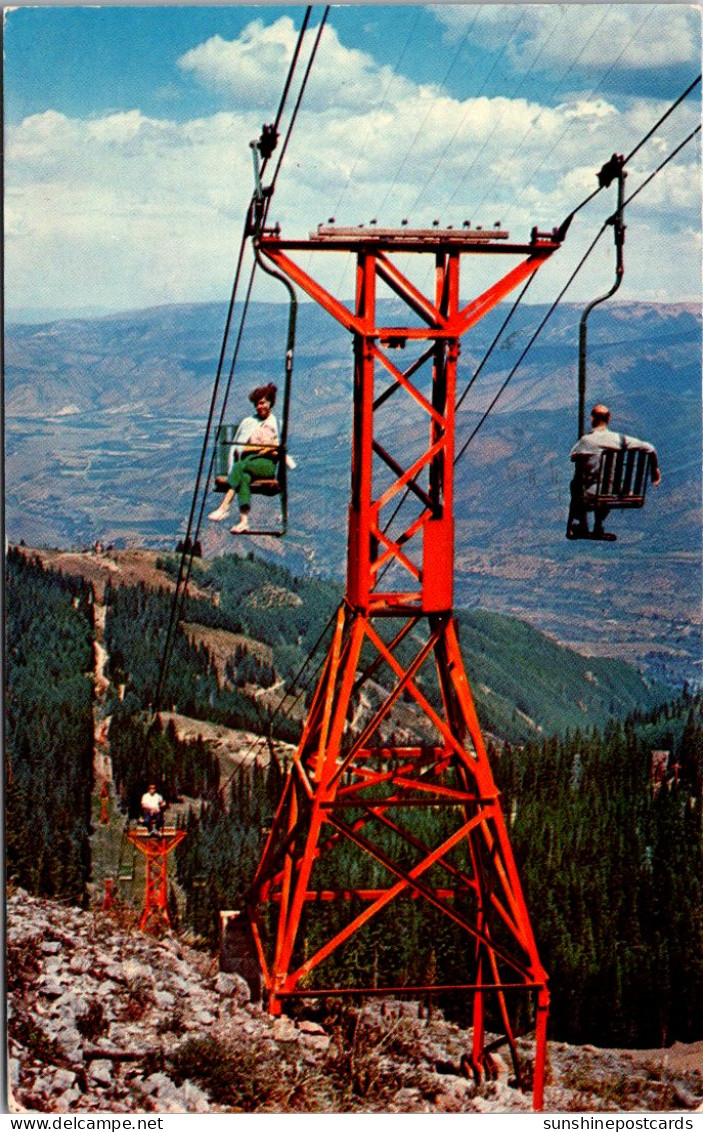 Colorado Aspen Chairlift No 2 View Of The Roaring Forks River Valley 1960 - Rocky Mountains