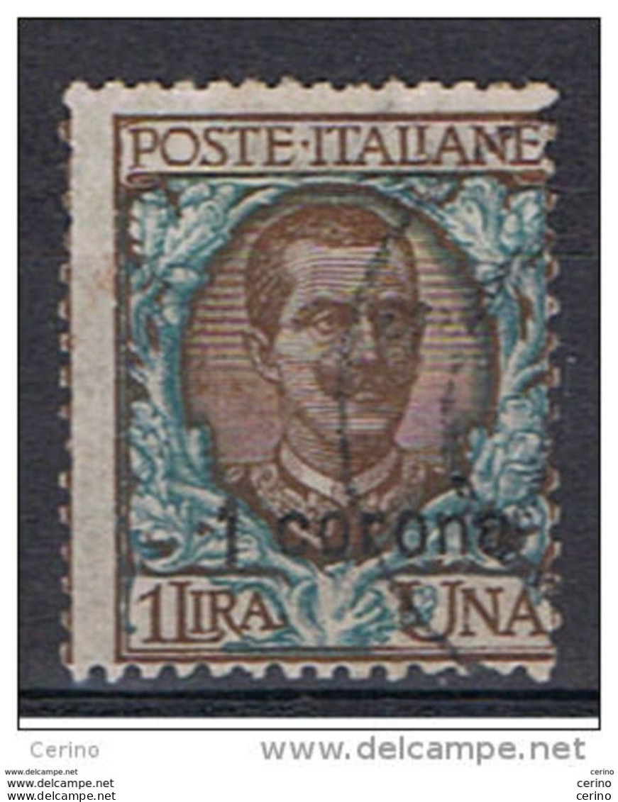 DALMAZIA:  1921/22  SOPRASTAMPATO  -  1 C./£.1  BRUNO  E  VERDE  US. -  SASS. 6 - Dalmatien