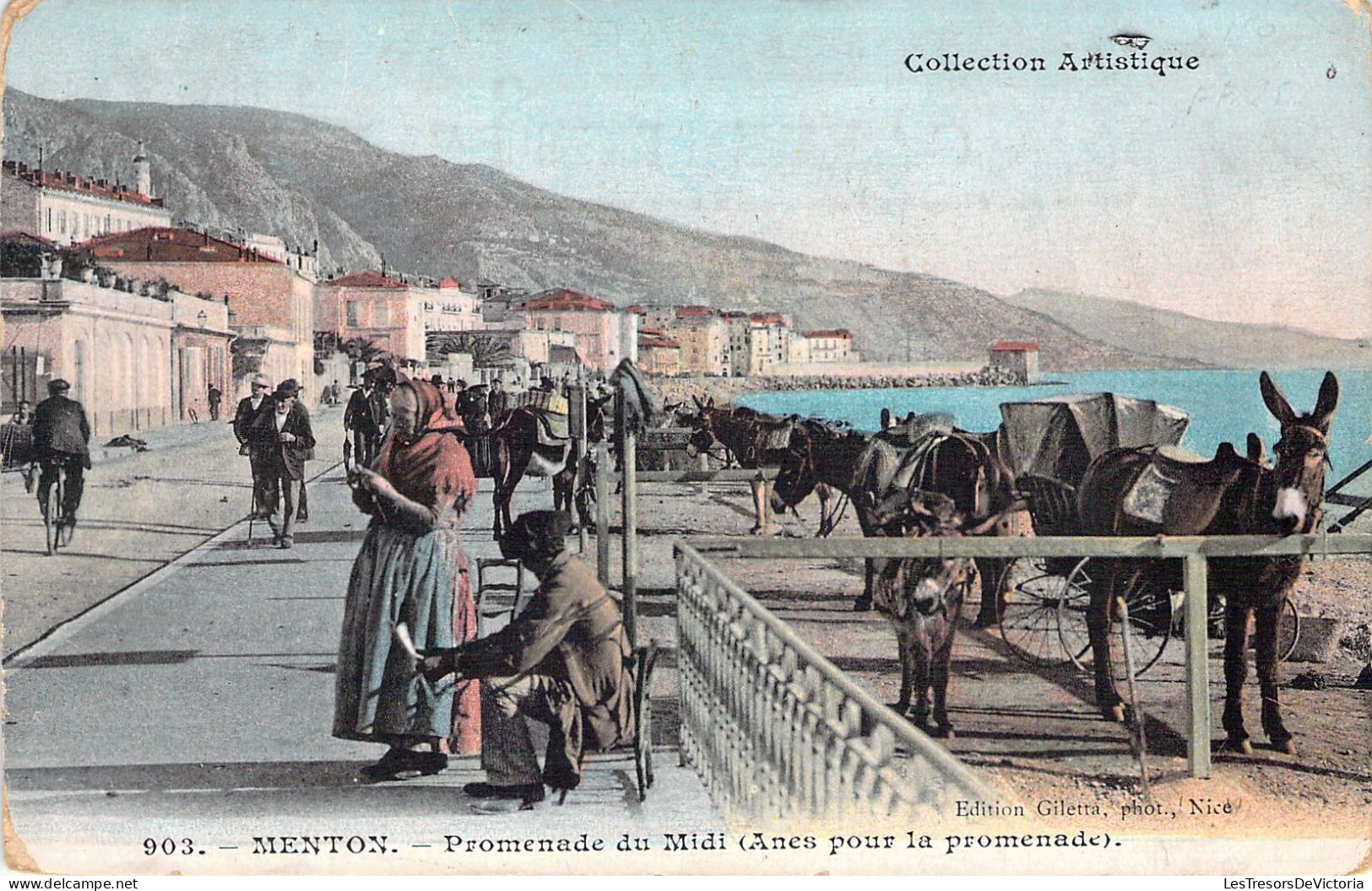 FRANCE - 06 - MENTON - Promenade Du Midi - Anes Pour La Promenade - Carte Postale Ancienne - Menton