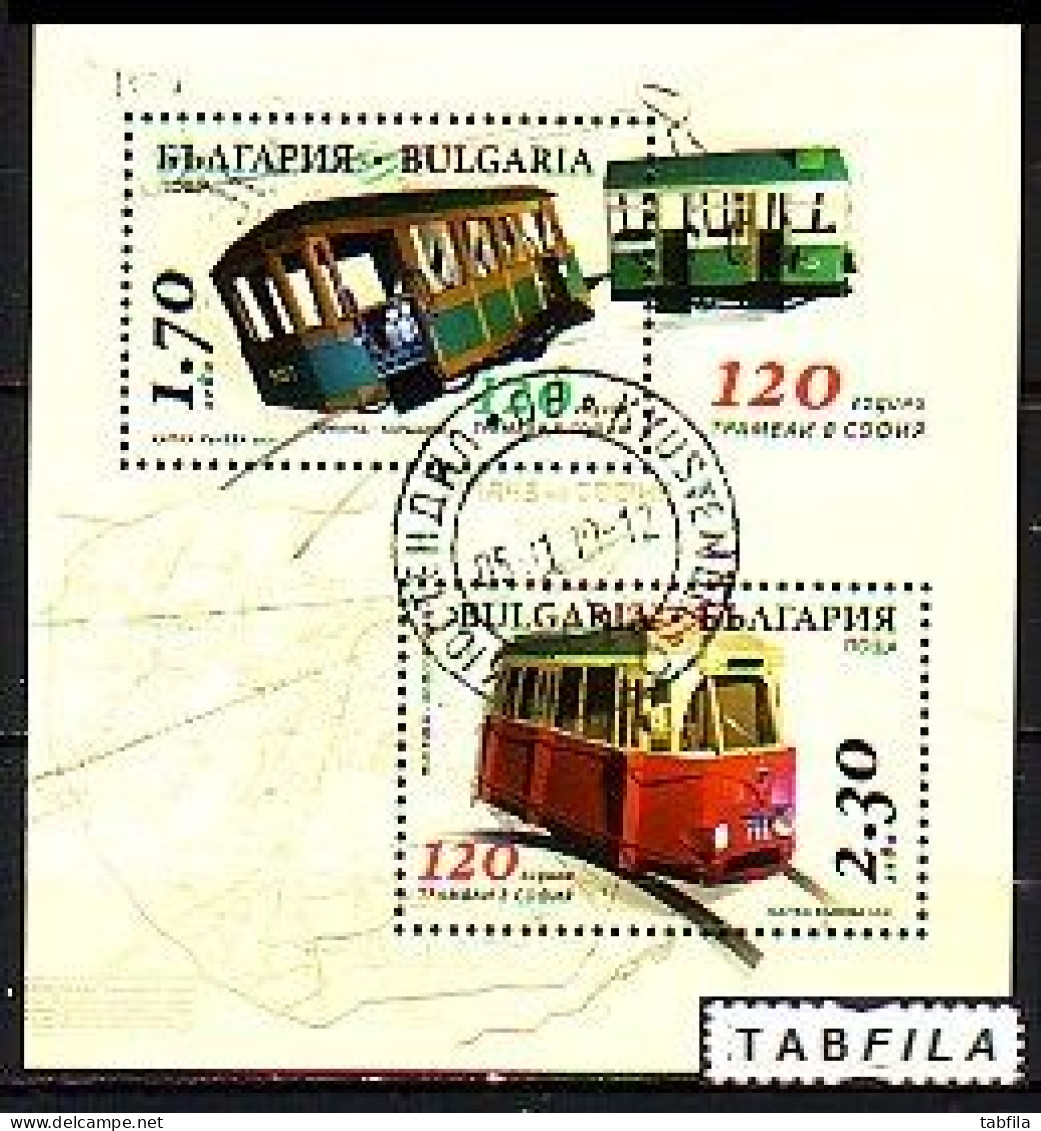 BULGARIA - 2021 - 120 Years Since The Launch Of The First Tram In Sofia - SS / Bl Used (O) - Oblitérés