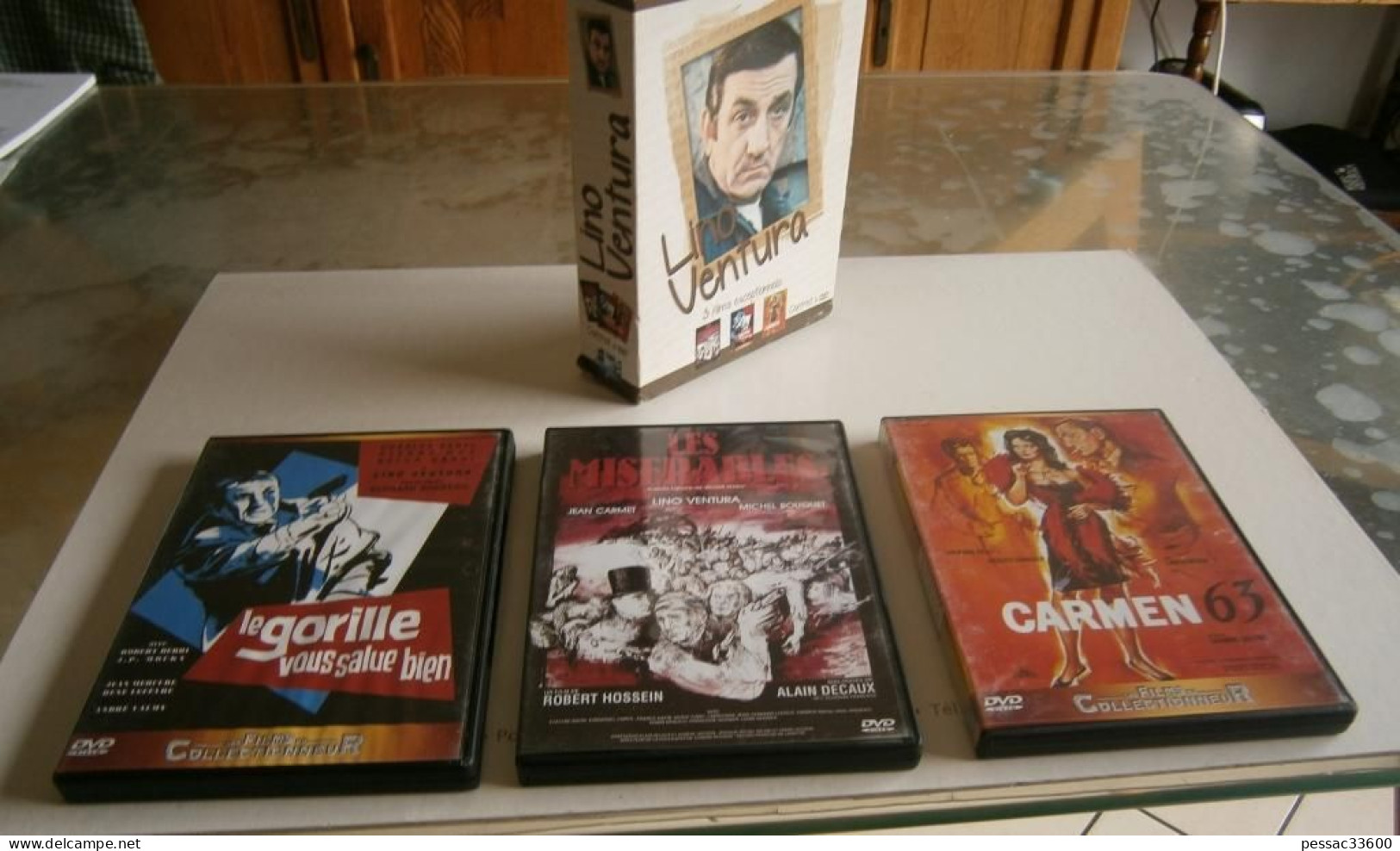 Lino Ventura Coffret De 3 DVD BE Les Misérables / Le Gorille Vous Salue Bien / Carmen 63  TBE - Classici