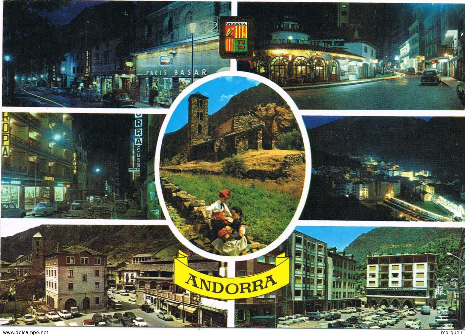 49433. Postal ANDORRA La Vieille (Andorra Francesa) 1975. Flamme Sport Hivern, Ski. Vistas Varias - Cartas & Documentos