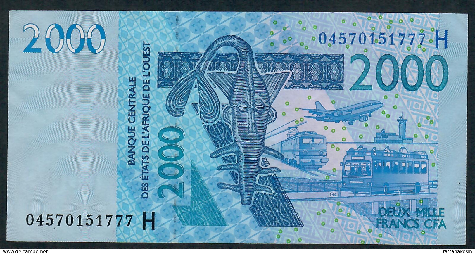 W.A.S. NIGER P616Hb 2000 FRANCS (20)04 2004 Signature 32   VF  NO P.h. - West African States