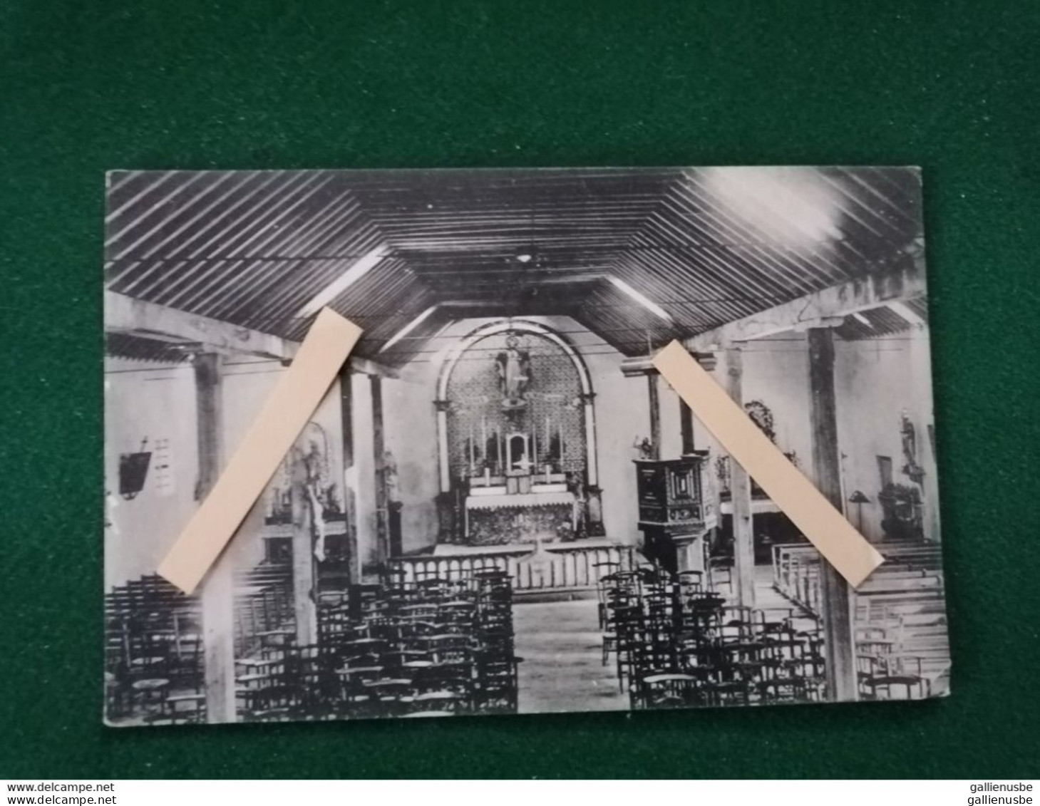 Carte Postale De Sivry :  Intérieur De L'église Provisoire En 1915 - Sivry-Rance