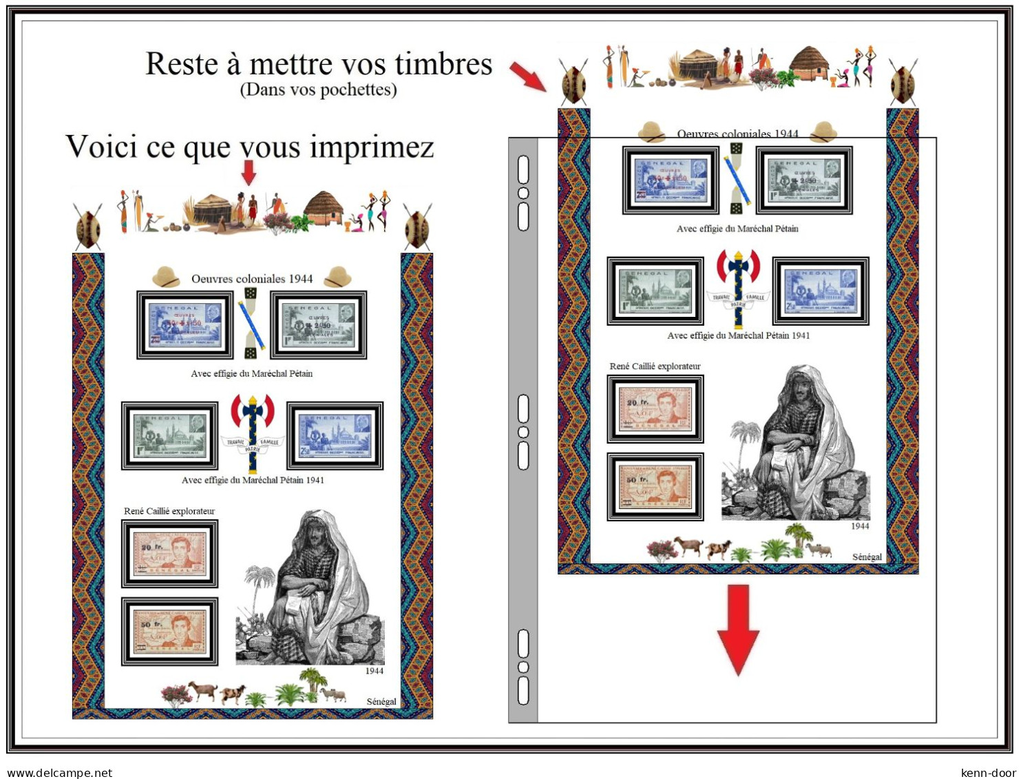 Album de timbres à imprimer  SENEGAL