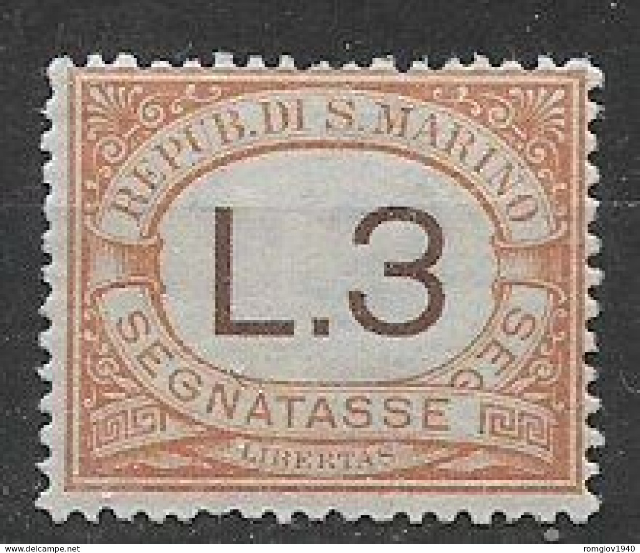 SAN MARINO 1925  SEGNATASSE  COLORI NEL RIQUADRO CAMBIATI SASS. 25   MLH XF+++++++++++++++++++ - Strafport