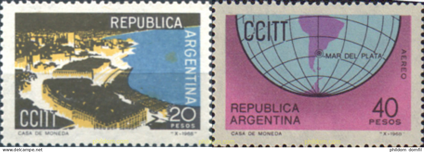 698497 MNH ARGENTINA 1968 4 ASANBLE DE LA COMISION CONSULTIVA INTERNACIONAL DE TELEGRAFOS - Used Stamps