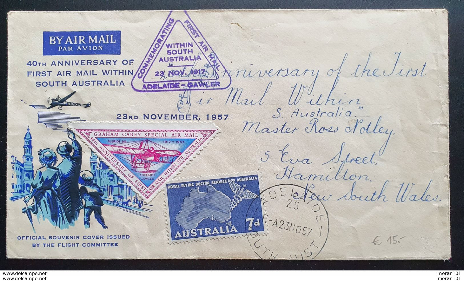 Australien 1957, Flugpost 40th First Air Mail South Australia MiF - Eerste Vluchten