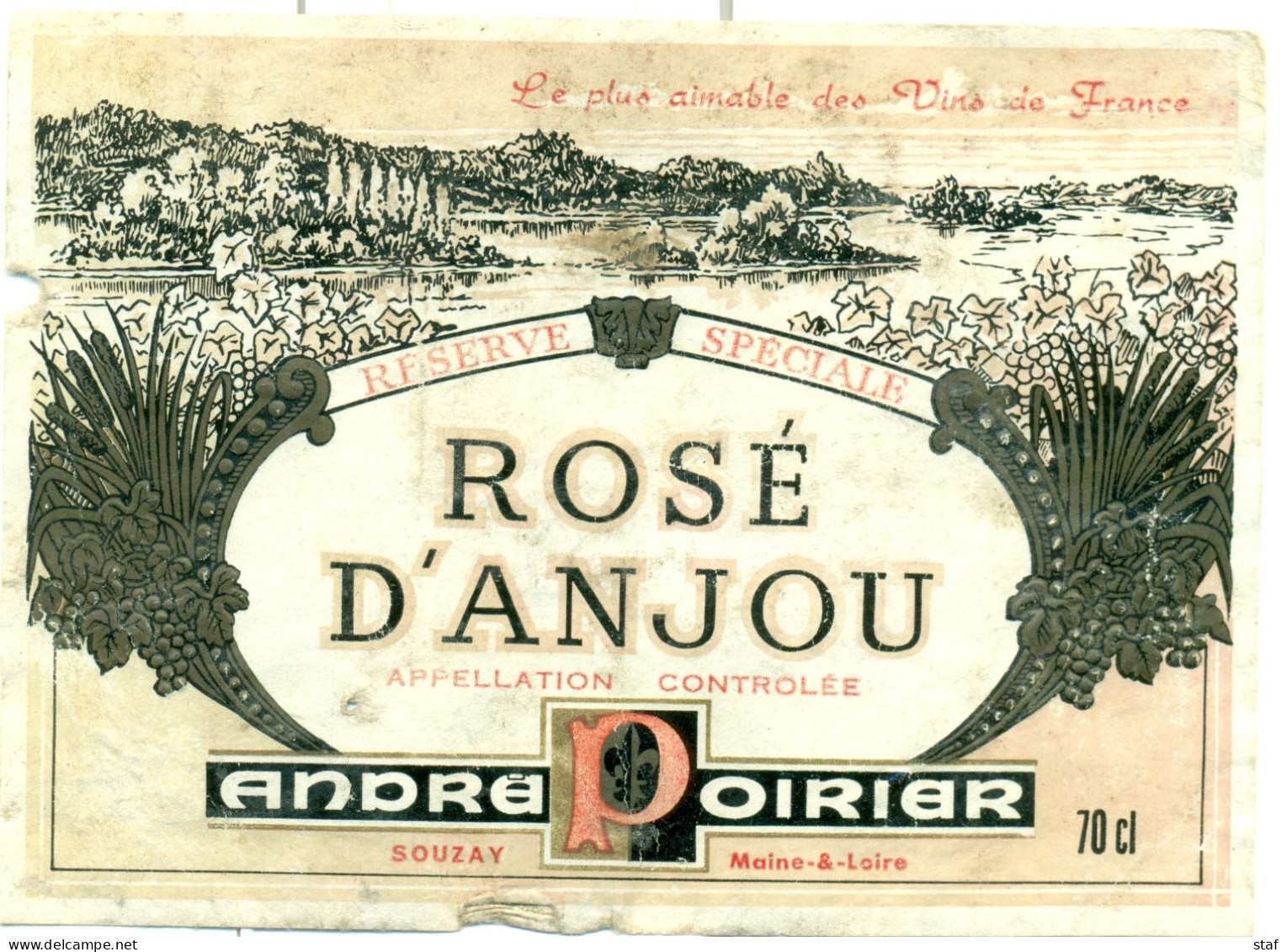 (M2) Etiquette - Etiket Rosé D'Anjou - André Poirier - Rosés