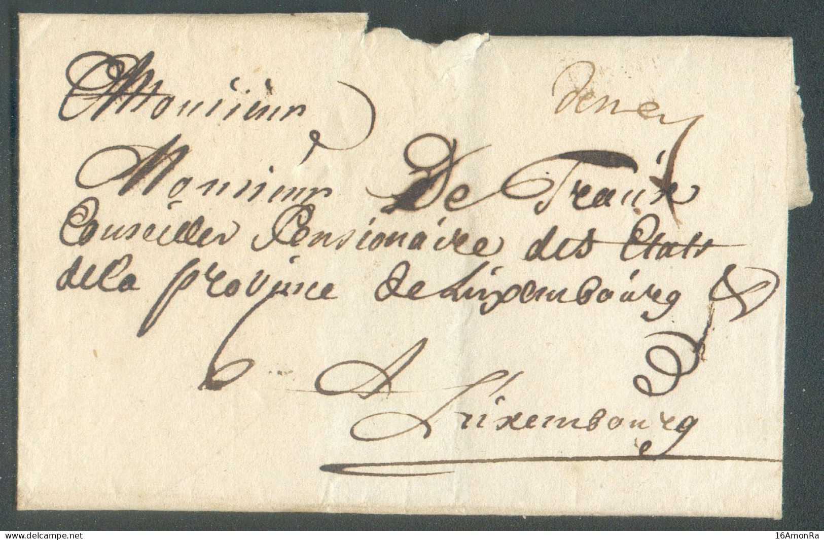 LSC (griffe Manuscrite) DeMal (de Malines) Vers Luxembourg; Port '6'   - 20919 - 1714-1794 (Austrian Netherlands)