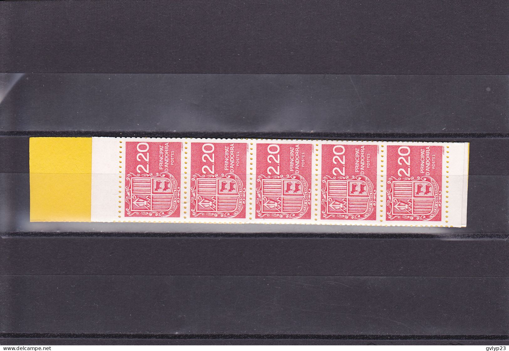 TYPE BLASON D'ANDORRE CARNET DE 10 TIMBRES NEUF ** 2.20F ROUGE N° 2 YVERT ET TELLIER 1988 - Cuadernillos