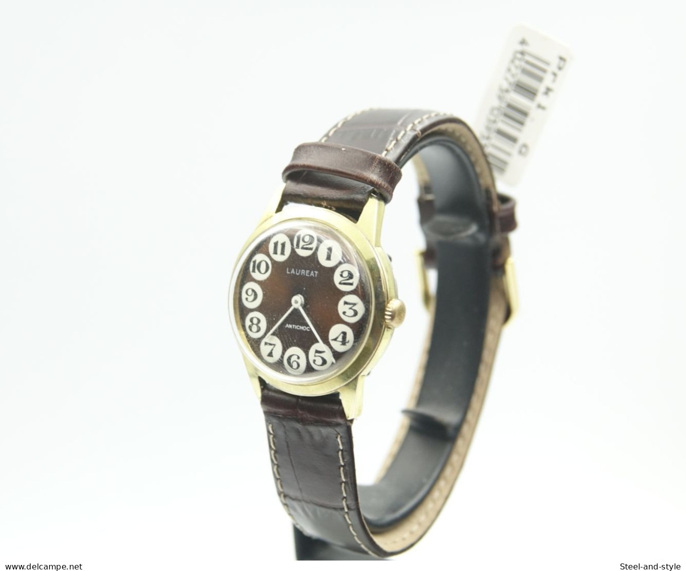 Watches : UNION LAUREAT TELEPHONE DIAL BROWN W BRAND NEW LEATHER BAND - Original - 1960's - Running - Excelent Condition - Horloge: Modern