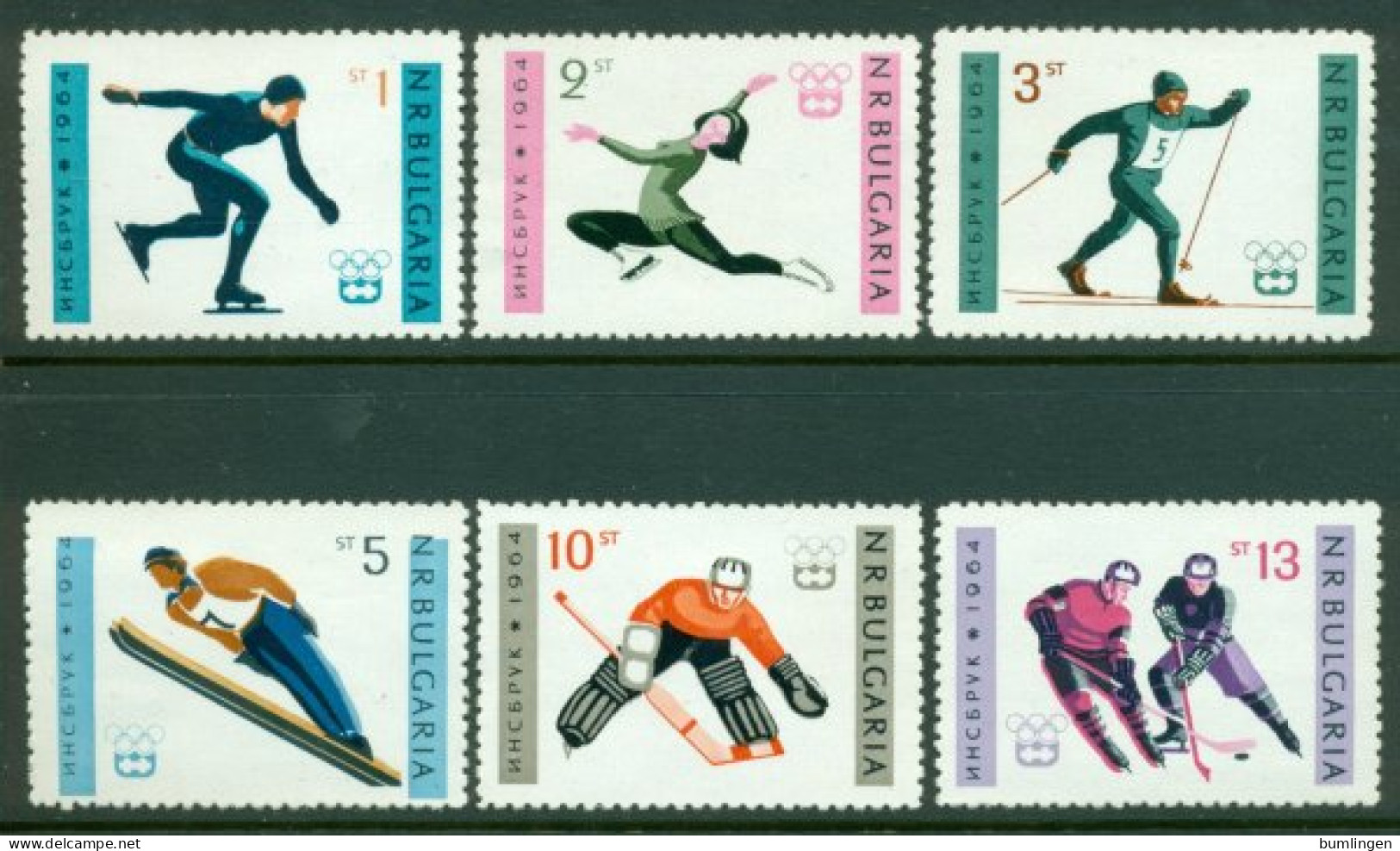 BULGARIA 1964 Mi 1426-31** Olympic Winter Games, Insbruck [LA867] - Winter 1964: Innsbruck