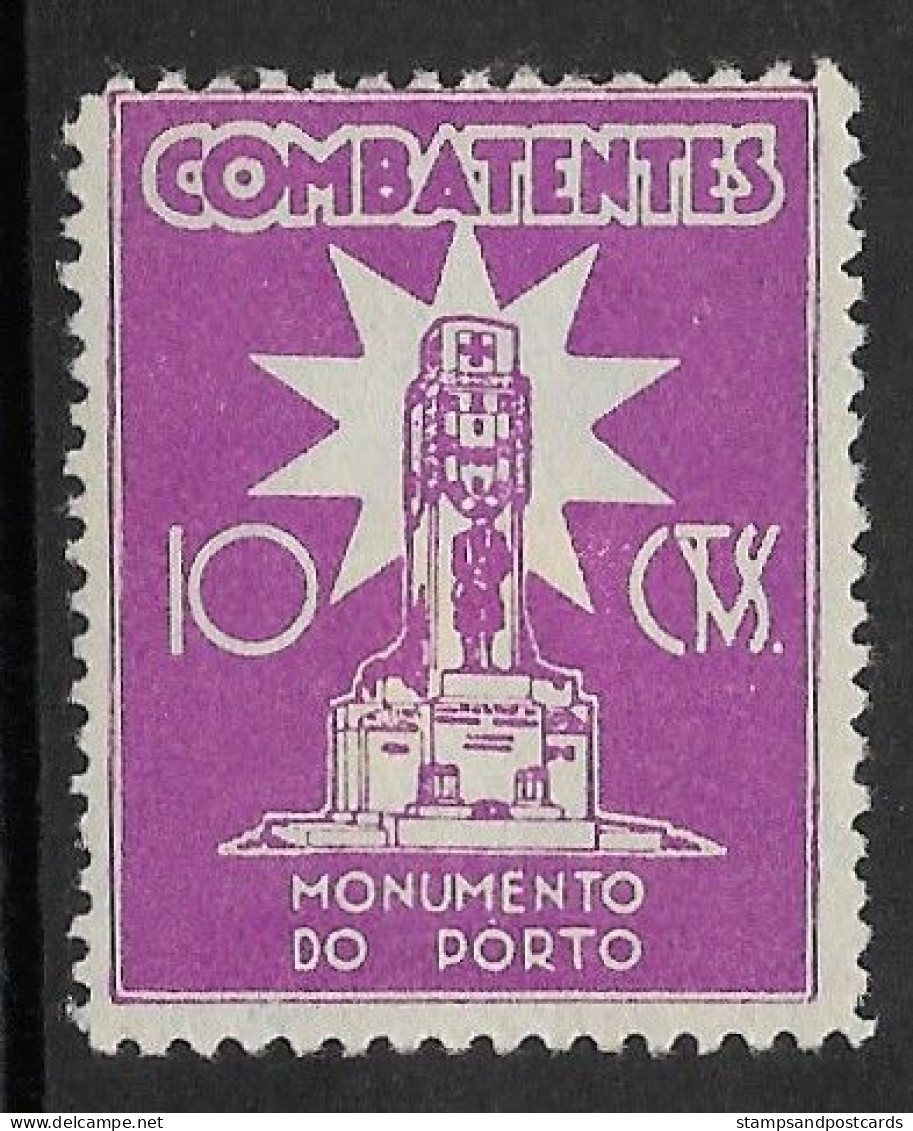 Portugal Vignette Combattants Première Guerre Monument Au Porto WWI Veteran Fighters Monument Cinderella - Ortsausgaben