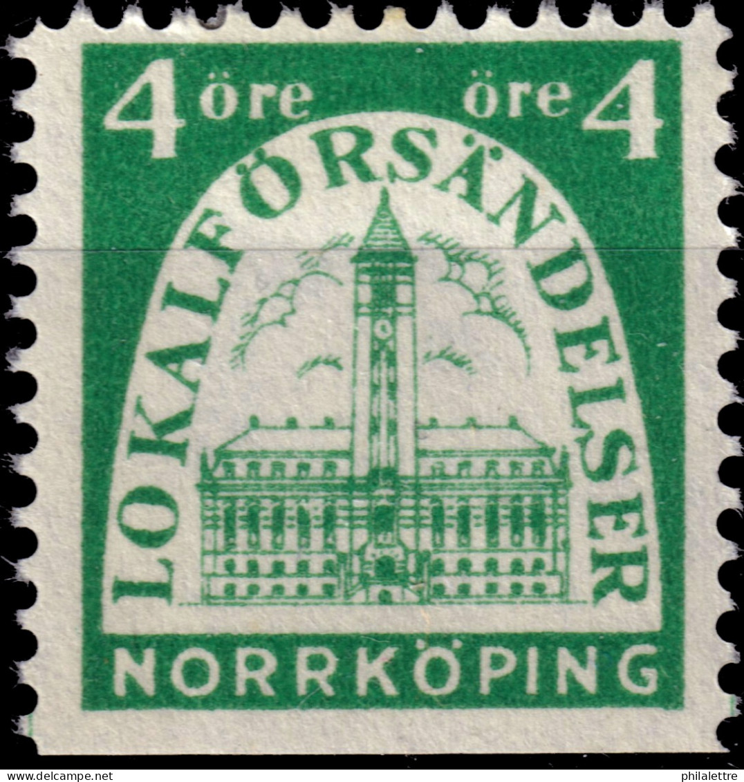 SUÈDE / SWEDEN - Local Post NORRKÖPING 4öre Green - Mint* - Local Post Stamps