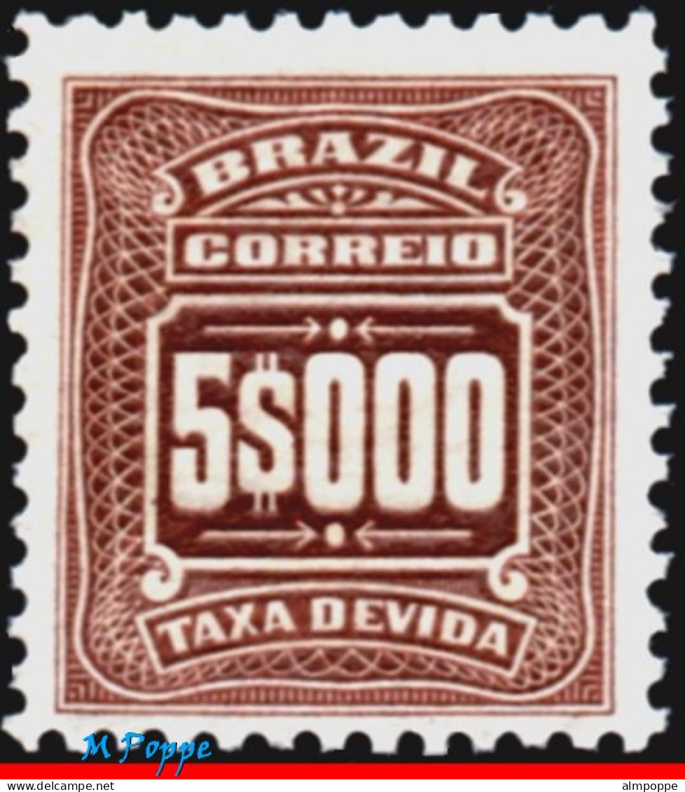 Ref. BR-J40 BRAZIL 1906 - POSTAGE DUE STAMPS,TAX DUE, 5000 REIS, NUMERALS, MNH, . 1V Sc# J40 - Neufs