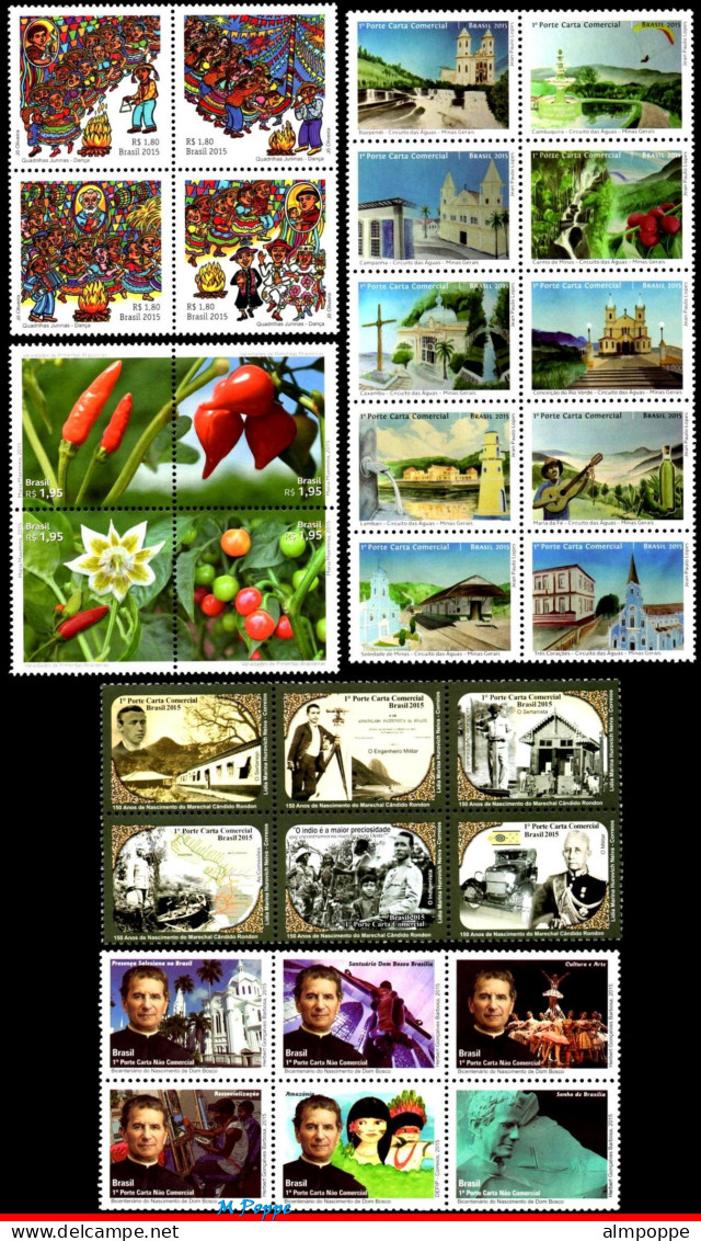 Ref. BR-Y2015 BRAZIL 2015 - ALL STAMPS ISSUED, FULLYEAR, ALL MNH VF, OLYMPIC 160V - Full Years