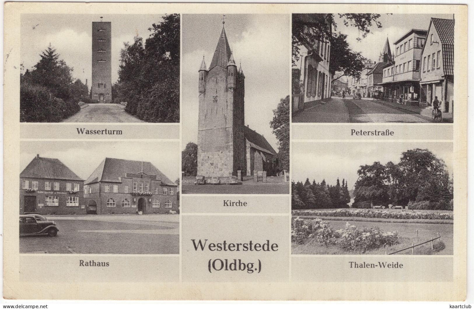 Westerstede (Oldbg.) - Wasserturm, Kirche, Peterstrße, Rathaus, Thalen-Weide  - (Deutschland) - Oldenburg (Holstein)