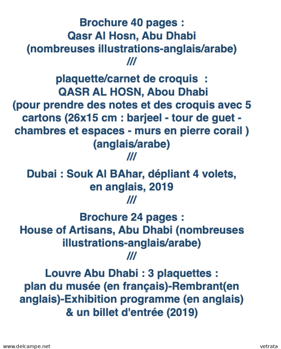 Abu Dhabi / Dubaï = 1 Livre / 10 Documents & 4 Magazines (Louvre-Souk Al Bahar-Qasr Al Hosn-House Of Artians-Masdar City - Asia