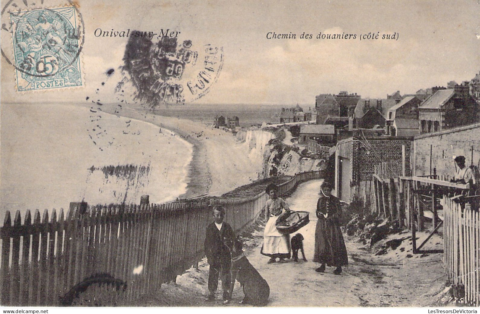 FRANCE - 80 - ONIVAL - Chemin Des Douaniers - Côté Sud - Enfant Et Chien - Carte Postale Animée - Onival