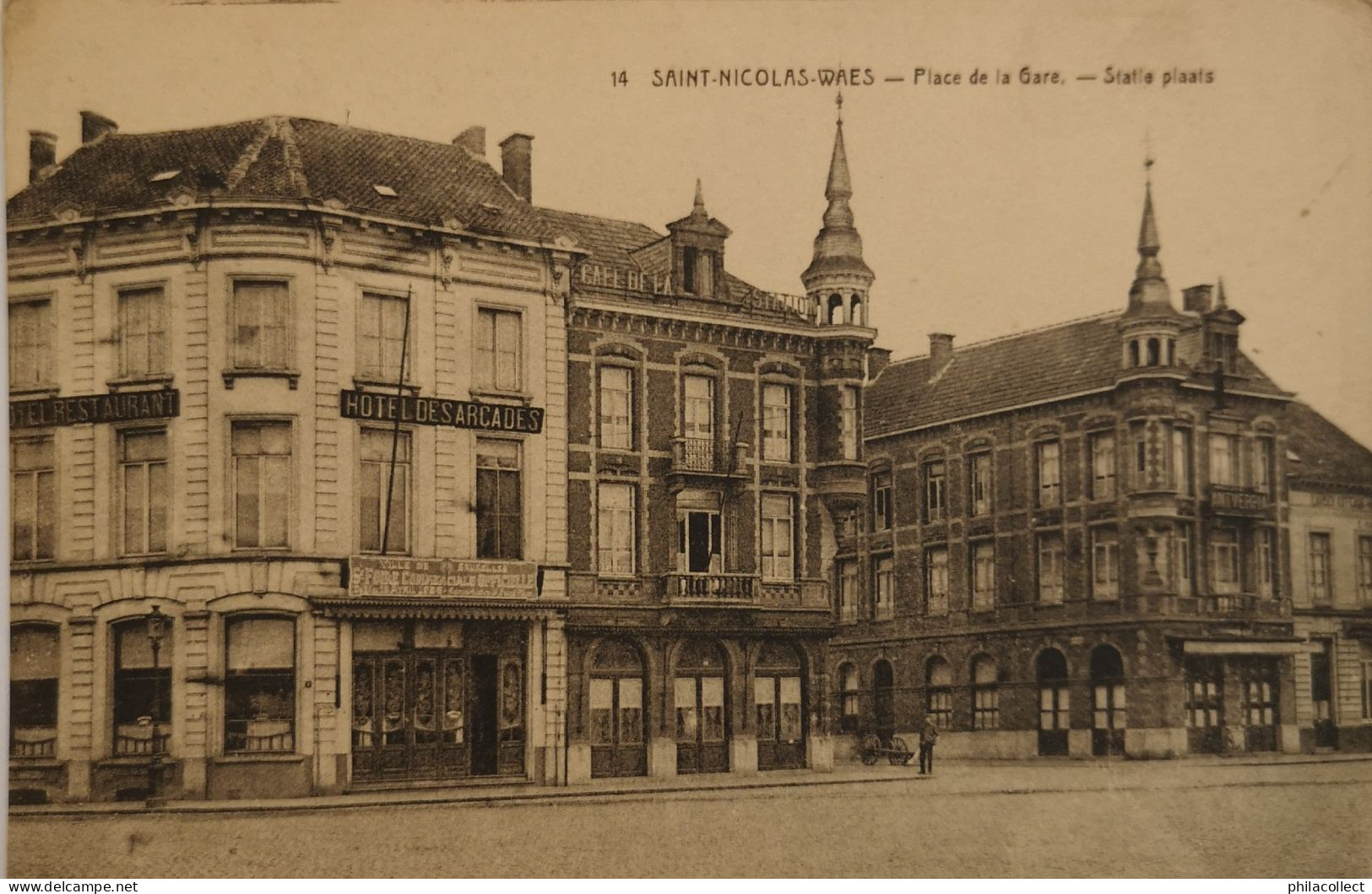 Saint Nicolas (Waes) Place De La Gare - Statie Plaats (Hotel Des Arcades) 19?? Desaix - Sint-Niklaas