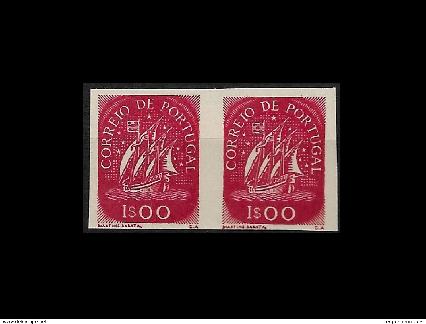 PORTUGAL STAMP - 1943 SHIP - Md#624 IMPERF. PAIR - PROVA - PROOF - MNH (LESP#38) - Probe- Und Nachdrucke