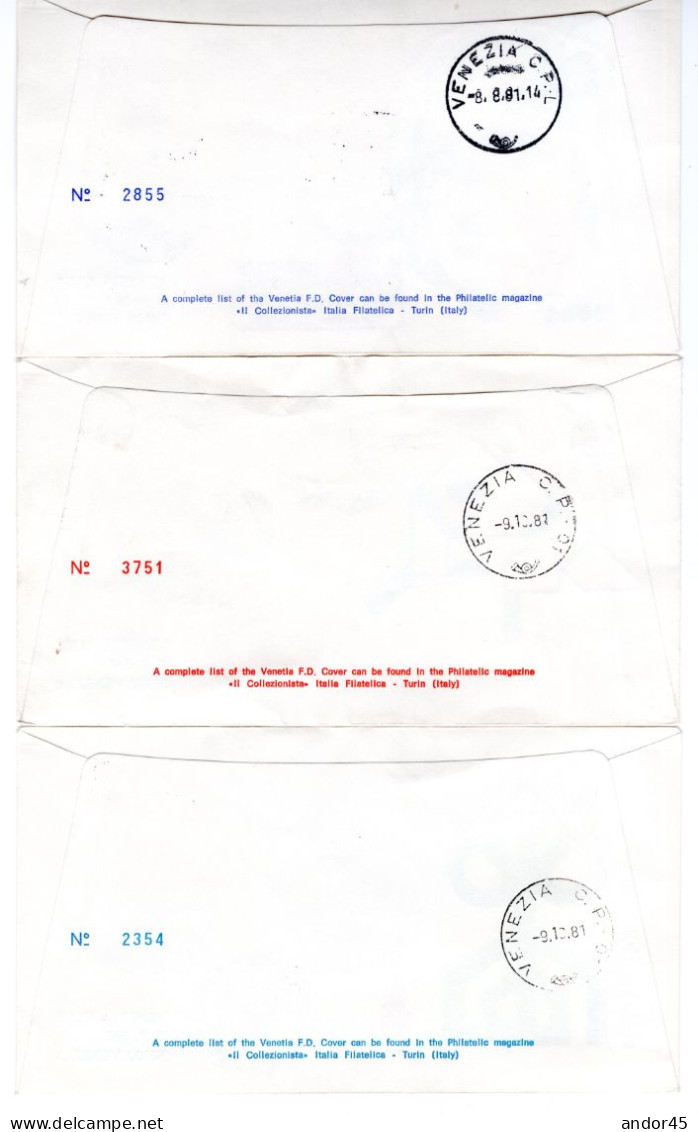 1981 ANNATA COMPLETA SU FDC VENEZIA SASS 1069-1087  Cv -------- - Brieven En Documenten
