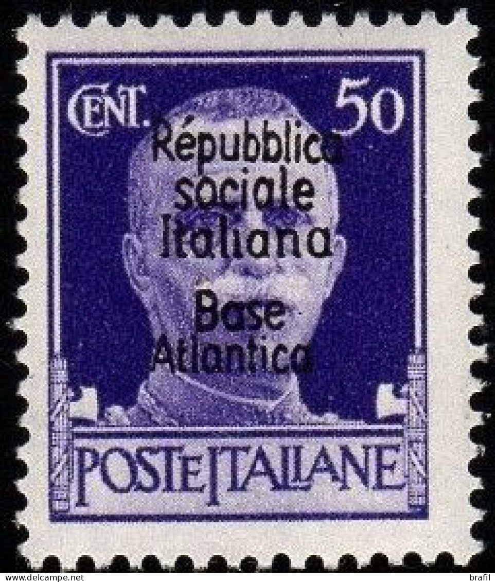 1943Italia, 50 Cent. Base Atlantica (*) Firmato Savarese Oliva - Ortsausgaben/Autonome A.